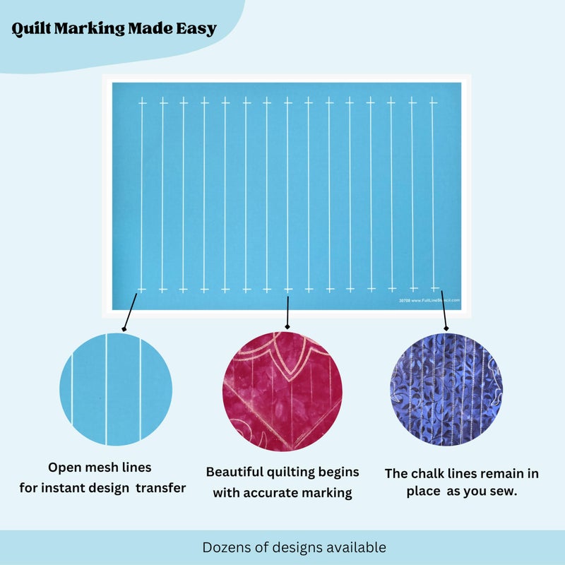 Full Line Stencil - 1" Parallel Lines Stencil, Template for Free Motion Quilting, Domestic Machine Quilting, Hand Quilting, or Long-Arm Quilting (30708) - Image 3